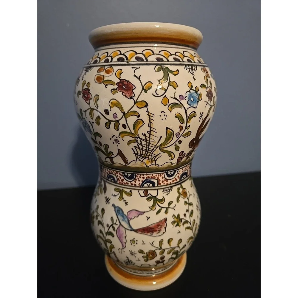 Vintage Ceramica Conimbriga Portugal Birds Flowers Rabit ‎ 8